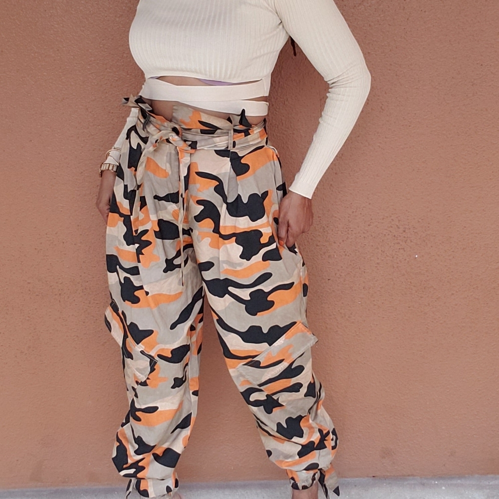 Orange camo pants
